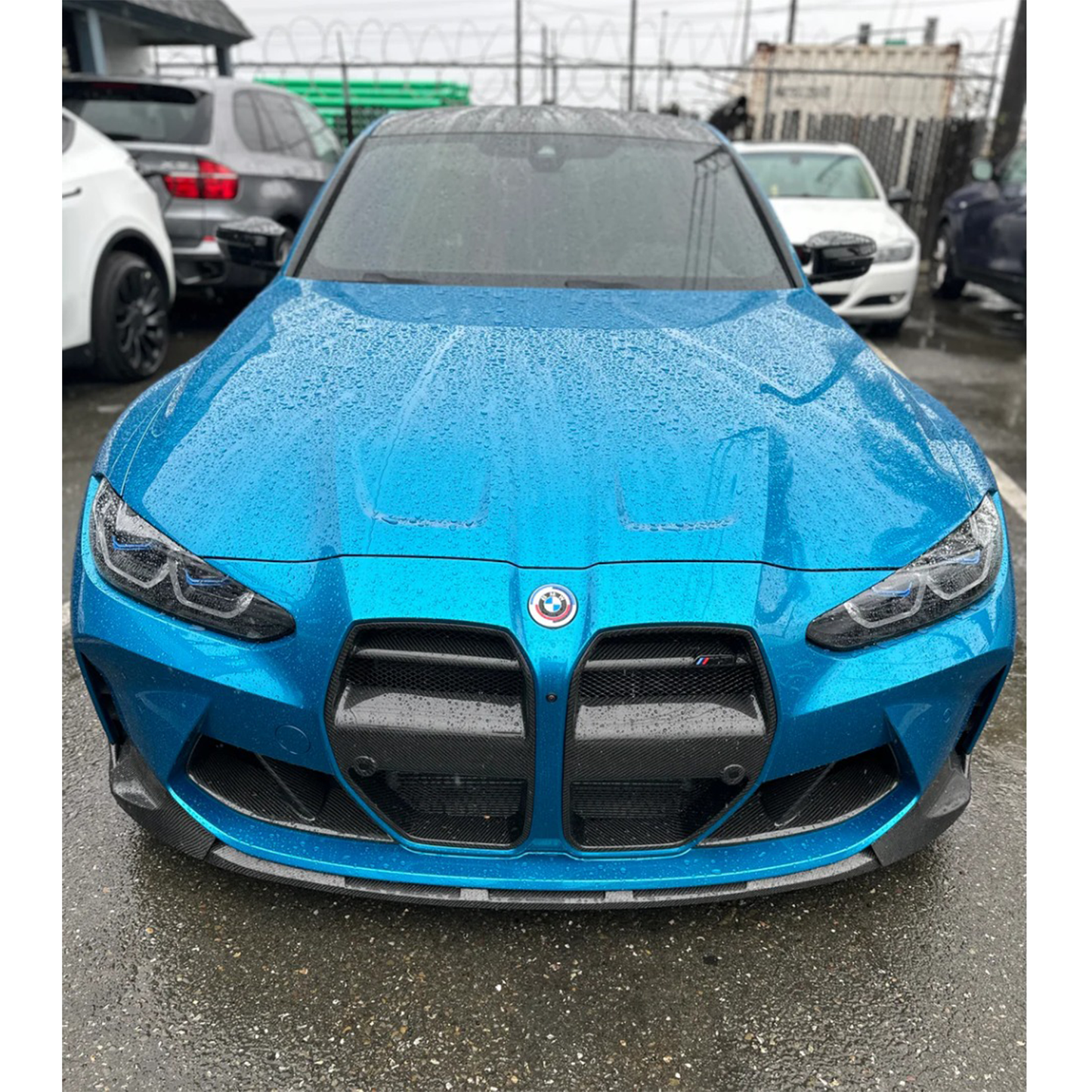 VR Style Carbon Fiber Front Grille Replacement Set for BMW G80 M3/G82 M4