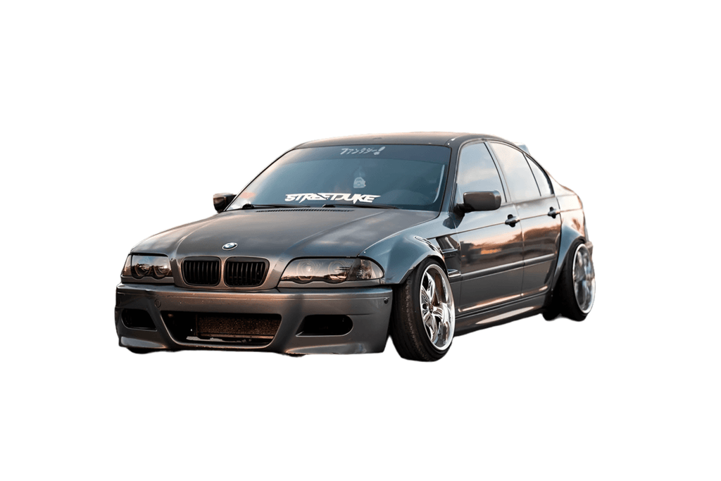 BMW 3-Series E46 Sedan Full Over Fender Kit with Vented Front Fenders - ABS OR Fiberglass