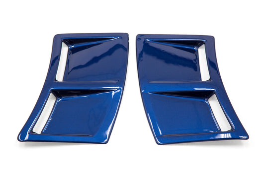 OLM S207 Style Paint Matched Rear Bumper Vent Inserts - Galaxy Blue Pearl - 2015-2021 Subaru WRX / STI