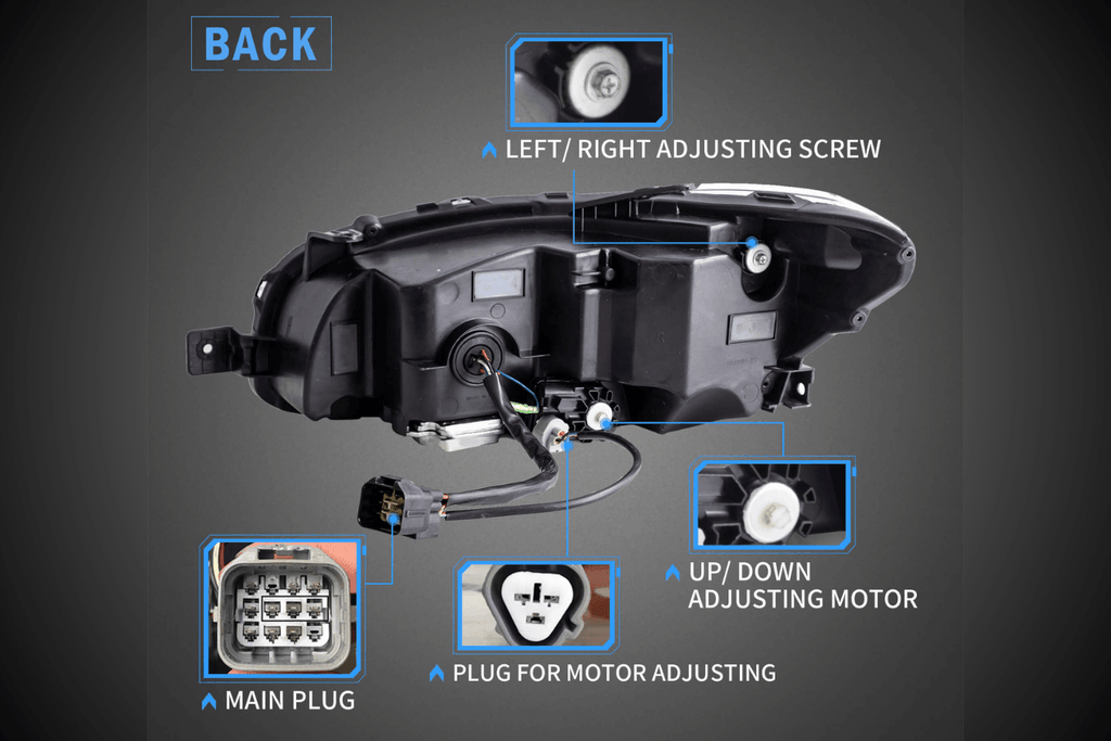 Subaru WRX & WRX STI 1st Gen (VA) Black LED Matrix Projector Headlights (2015-2021)