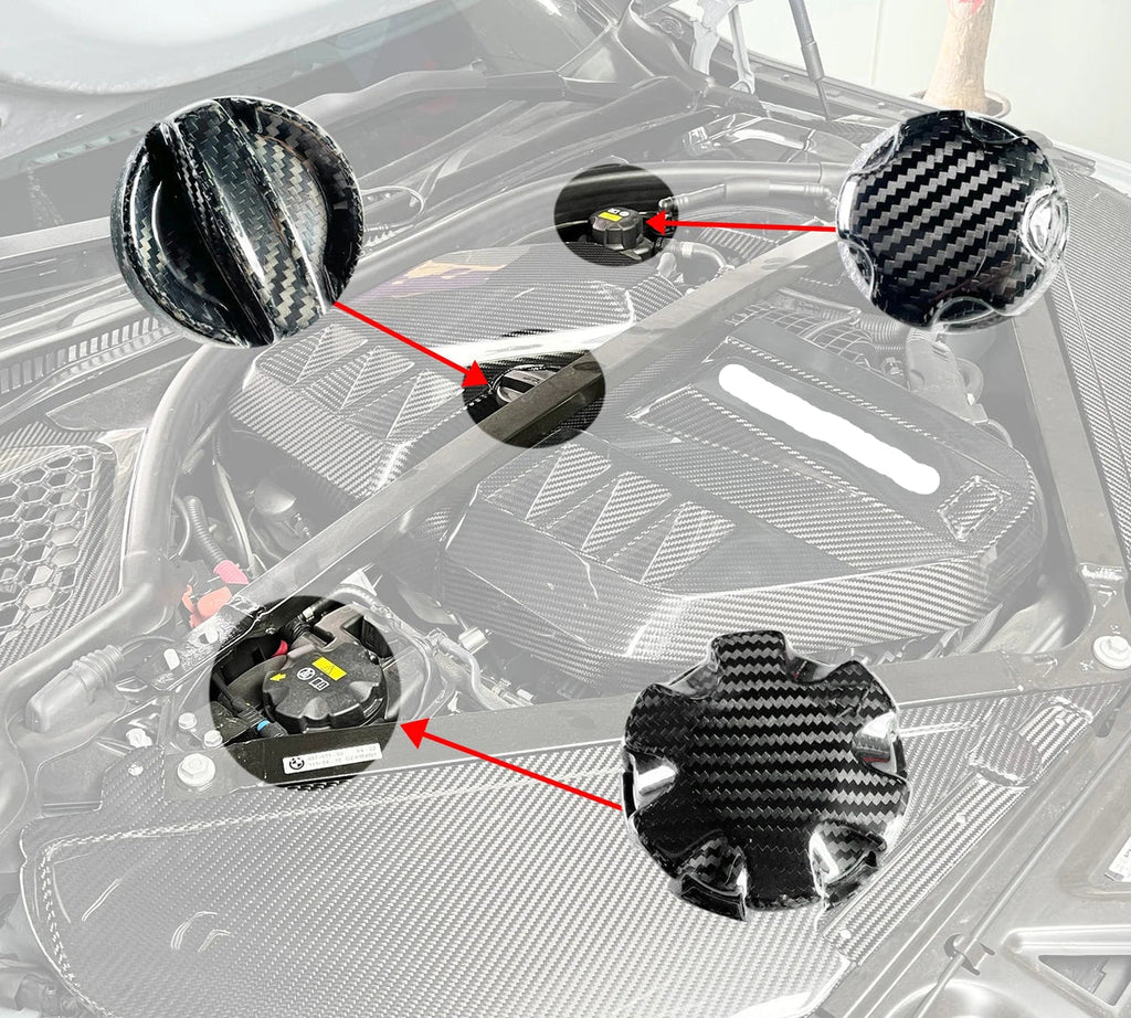 G80/G82/G87/X3M/X4M Dry Carbon Engine Bay Cap Set