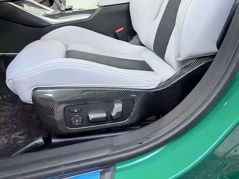 BMW 3 Series G80 M3 G82 M4 Carbon Fiber Side Seat Trim Frame Panel Cover Bezel (2019+)