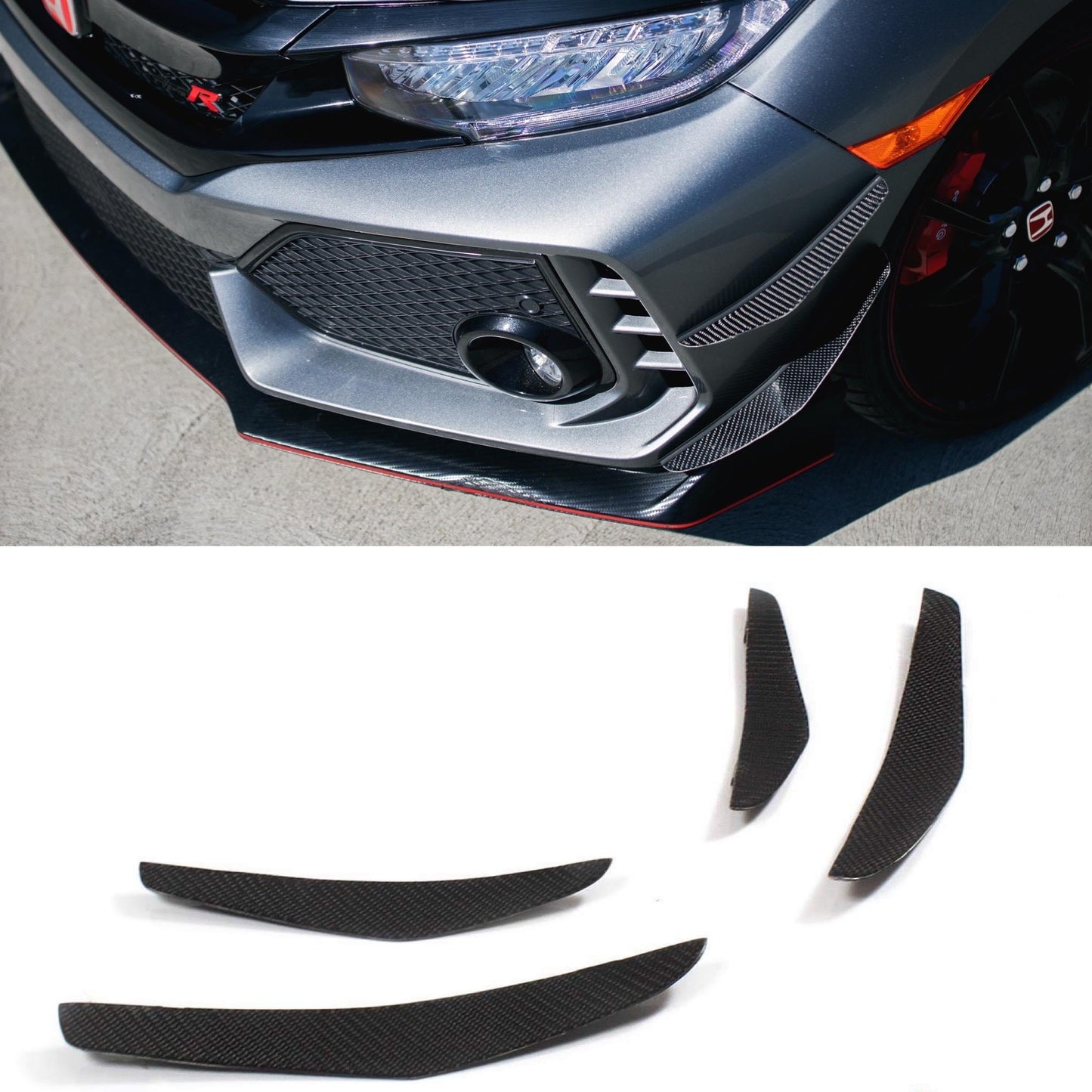 2017- 2020 Honda Civic Type R Canards V1 ( Carbon )