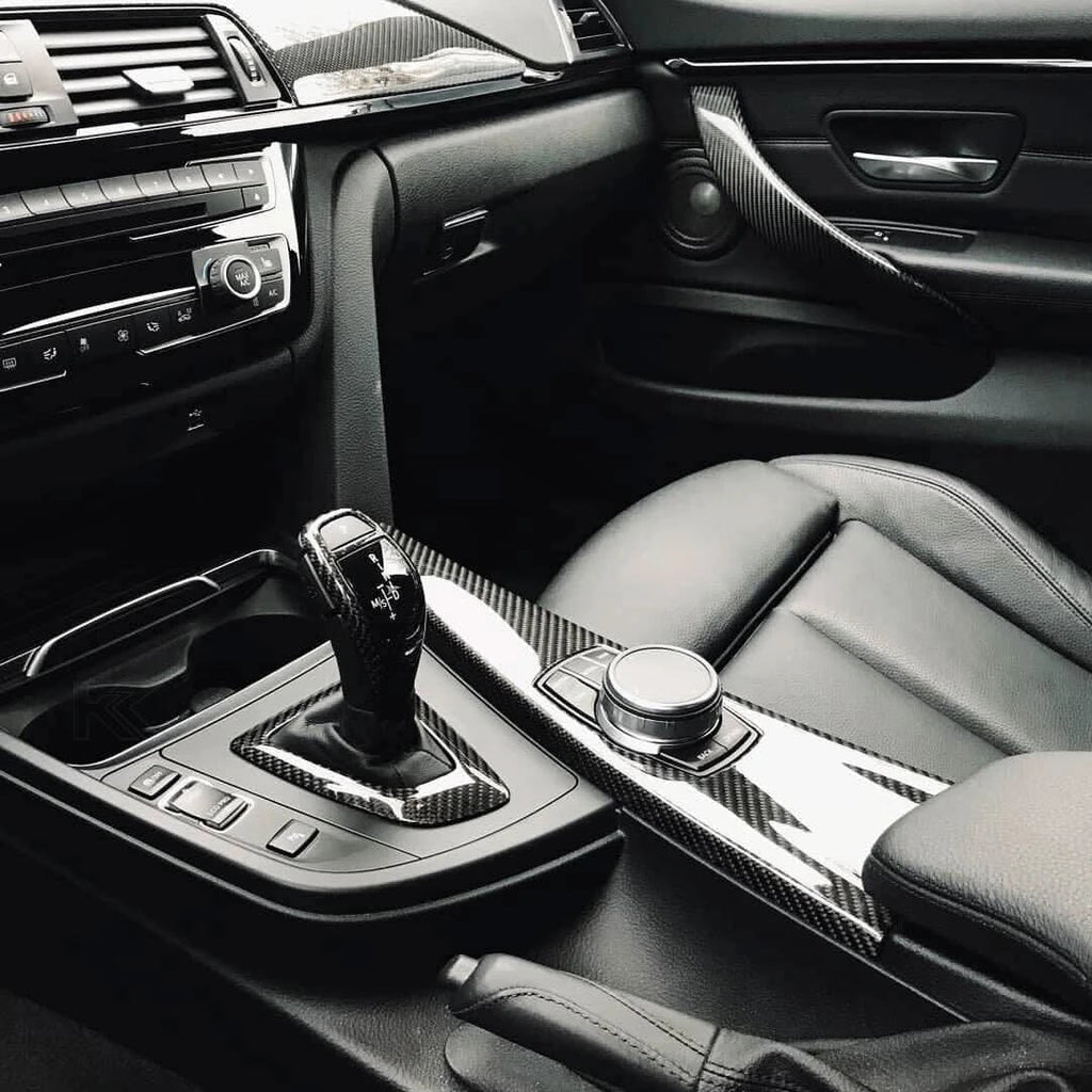 BMW F20 F22 F30 F32 F10 GT F07 F01 X3 F25 X4 F26 Carbon Fiber Gear Shift Knob and Panel Cover Trim (2011 - 2019)