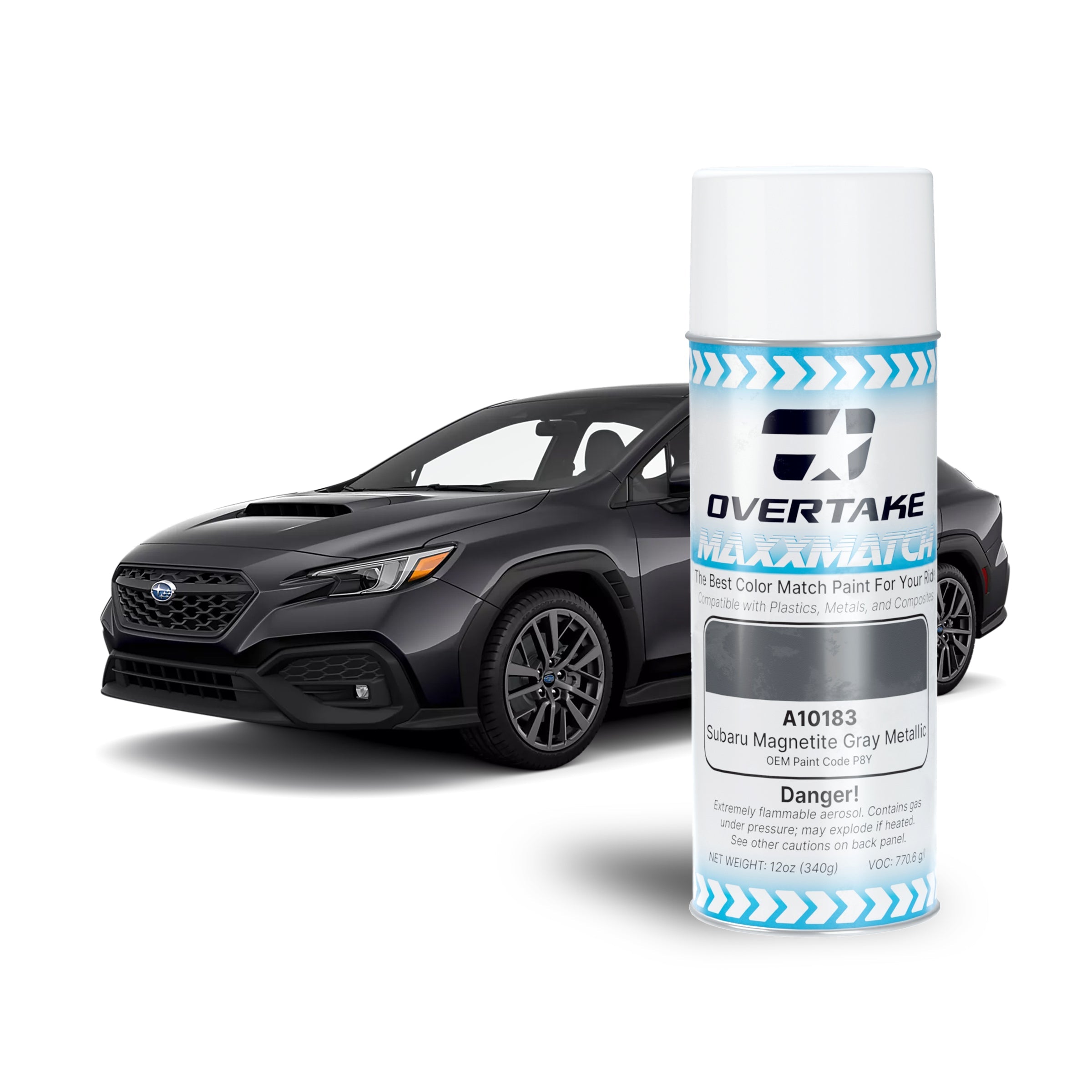 OVERTAKE MaxxMatch Paint - Subaru Magnetite Grey Metallic P8Y 12oz. Can