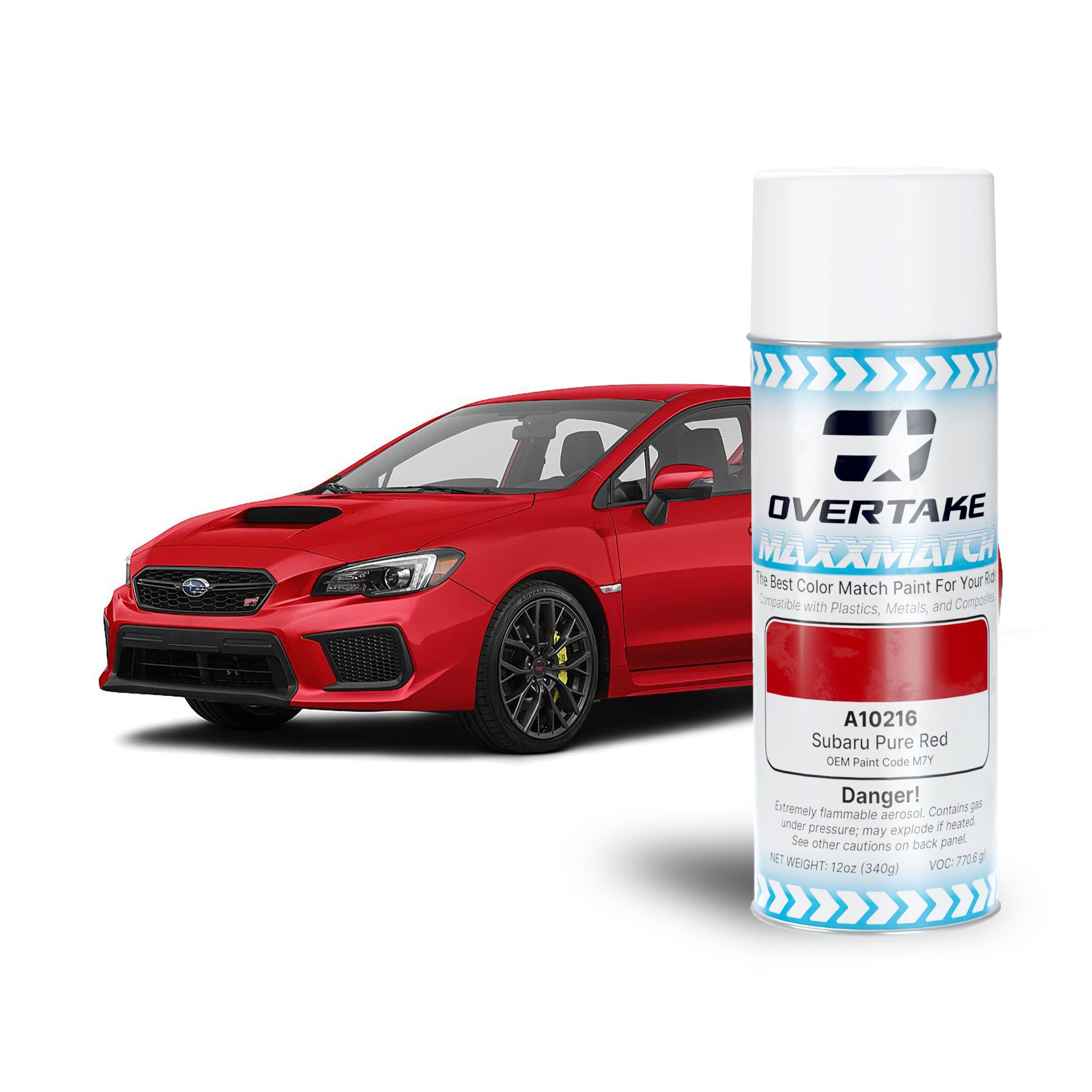 OVERTAKE MaxxMatch Paint - Subaru Pure Red M7Y 12oz. Can