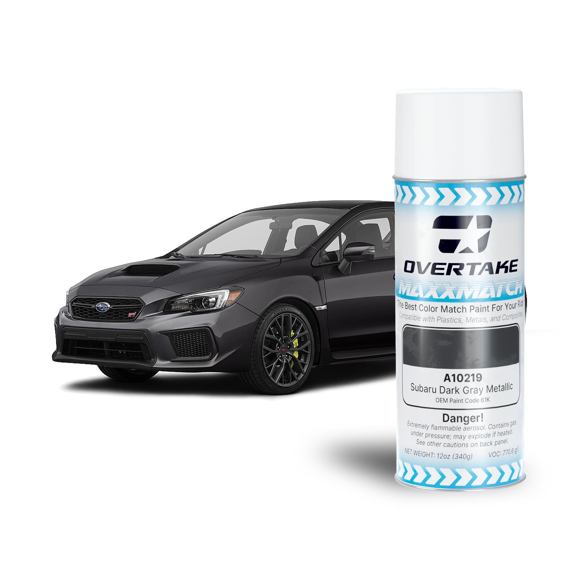 OVERTAKE MaxxMatch Paint - Subaru Dark Grey Metallic 61K 12oz. Can