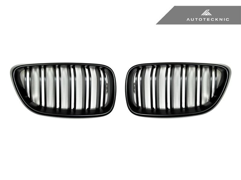 AutoTecknic Dual-Slats Stealth Black Front Grille Set - F87 M2