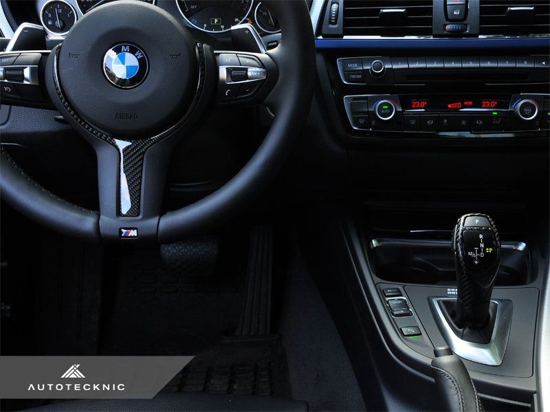 AutoTecknic Carbon Fiber M-Sport Steering Wheel Trim - F30