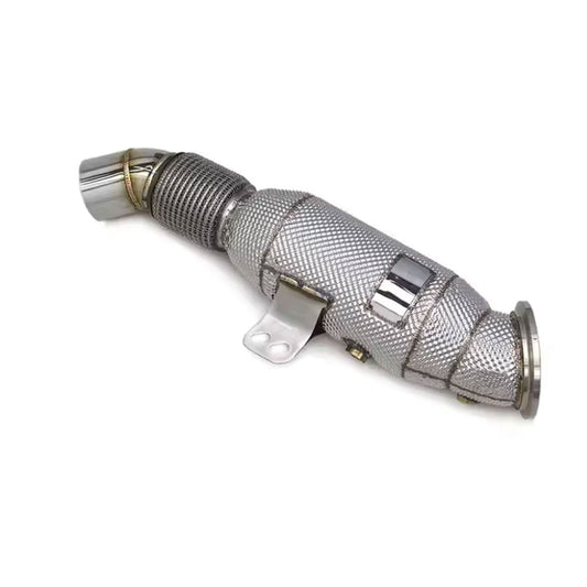 High Flow T304 Stainless Exhaust Downpipe for Toyota Supra A90 and BMW G20 M340i