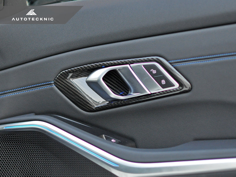 AutoTecknic Dry Carbon Interior Door Handle Trim Set - G20 3-Series