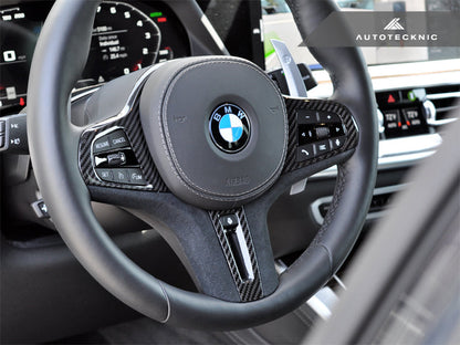 AutoTecknic Carbon Alcantara Steering Wheel Trim - G20 3-Series