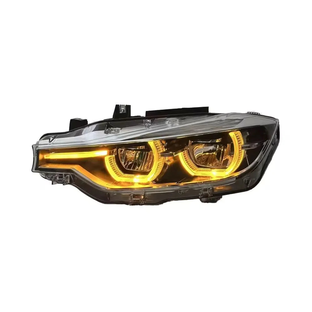 BMW 3 Series F30 LED Headlight Assembly with Triple-Color DRL (Amber / White / Yellow) & High / Low Beam 2012 - 2018