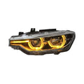 BMW 3 Series F30 LED Headlight Assembly with Triple-Color DRL (Amber / White / Yellow) & High / Low Beam 2012 - 2018
