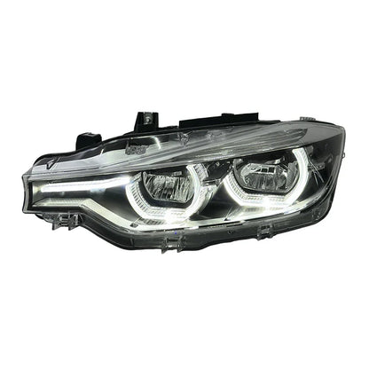 BMW 3 Series F30 / F31 / F35 V3 Silver Tri-Color LED Headlight Assembly (White / Yellow / Red DRL / LCI Style Look) 2012 - 2018