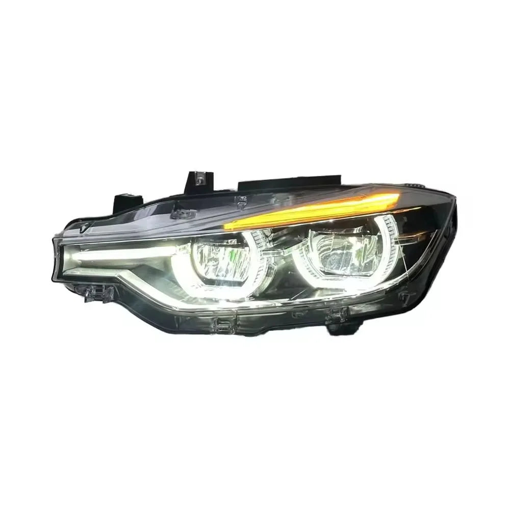 BMW 3 Series F30 LED Headlight Assembly with Triple-Color DRL (Amber / White / Yellow) & High / Low Beam 2012 - 2018