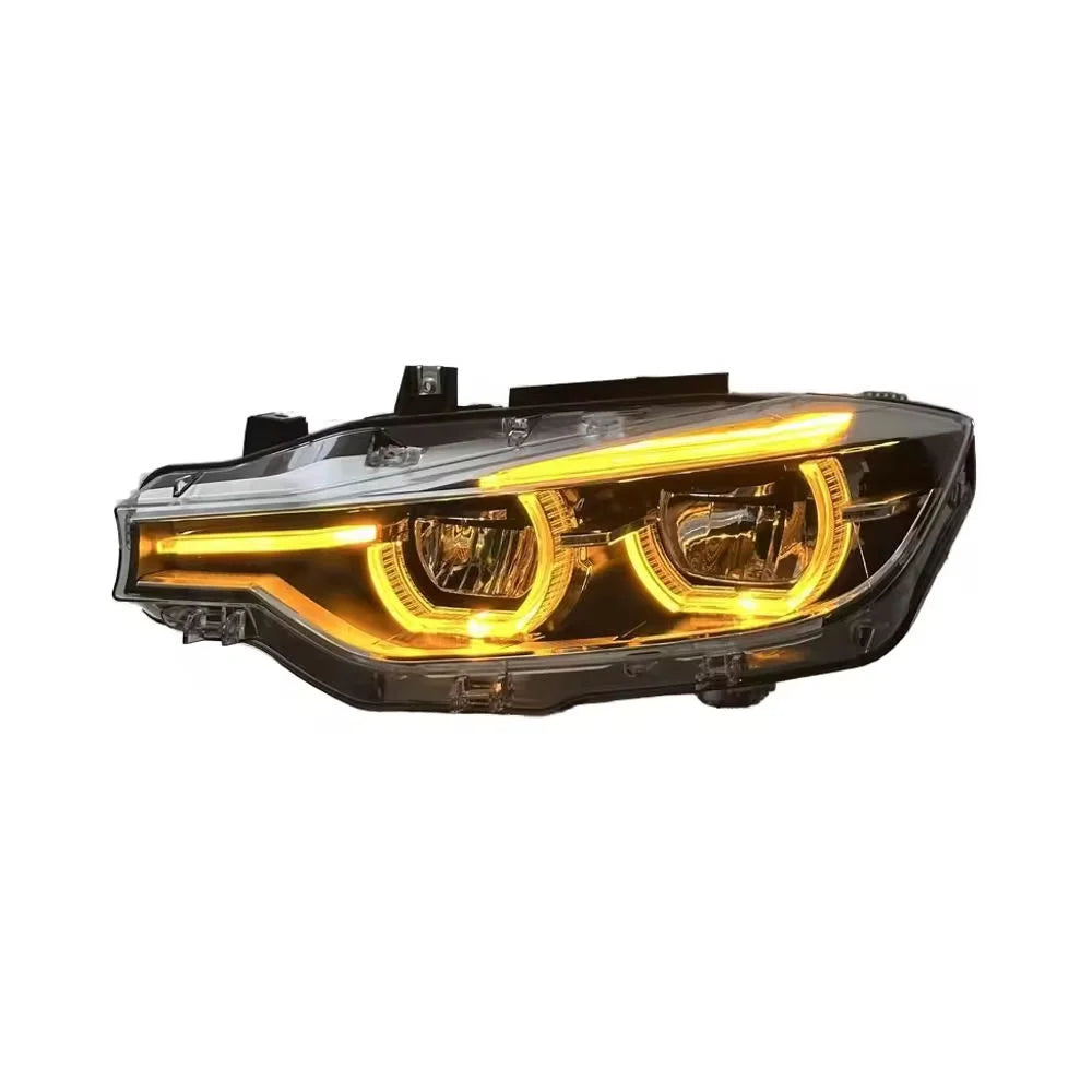 BMW 3 Series F30 LED Headlight Assembly with Triple-Color DRL (Amber / White / Yellow) & High / Low Beam 2012 - 2018