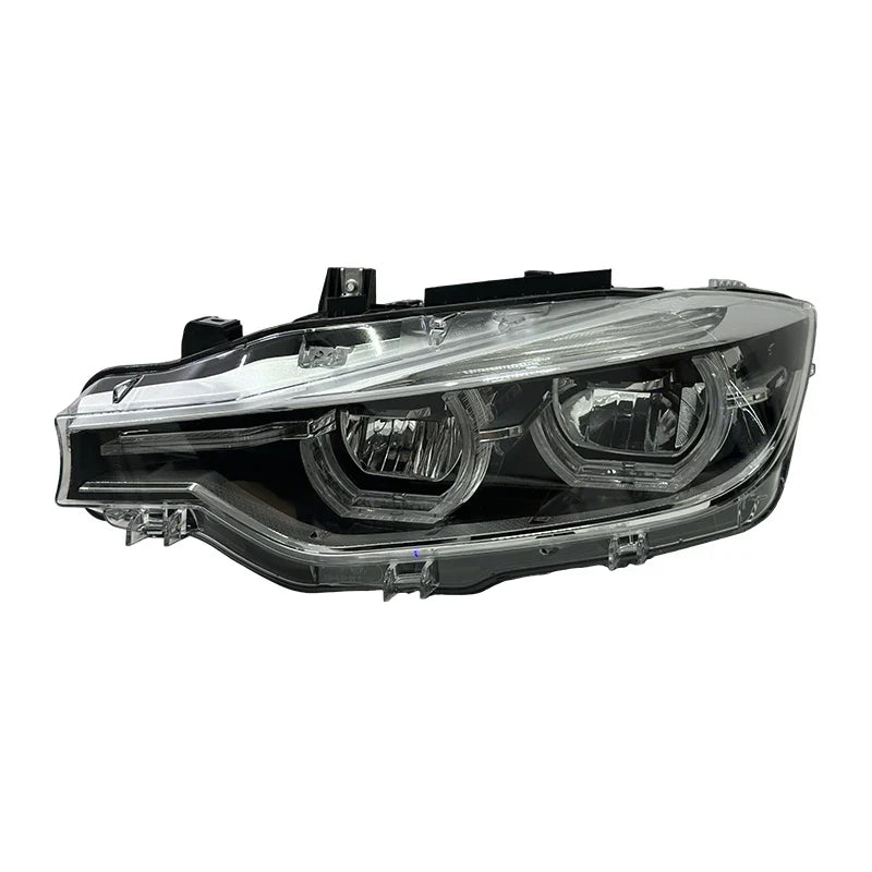 BMW 3 Series F30 / F31 / F35 V3 Silver Tri-Color LED Headlight Assembly (White / Yellow / Red DRL / LCI Style Look) 2012 - 2018