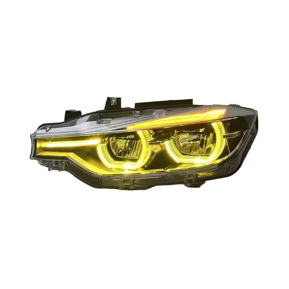BMW 3 Series F30 LED Headlight Assembly with Triple-Color DRL (Amber / White / Yellow) & High / Low Beam 2012 - 2018