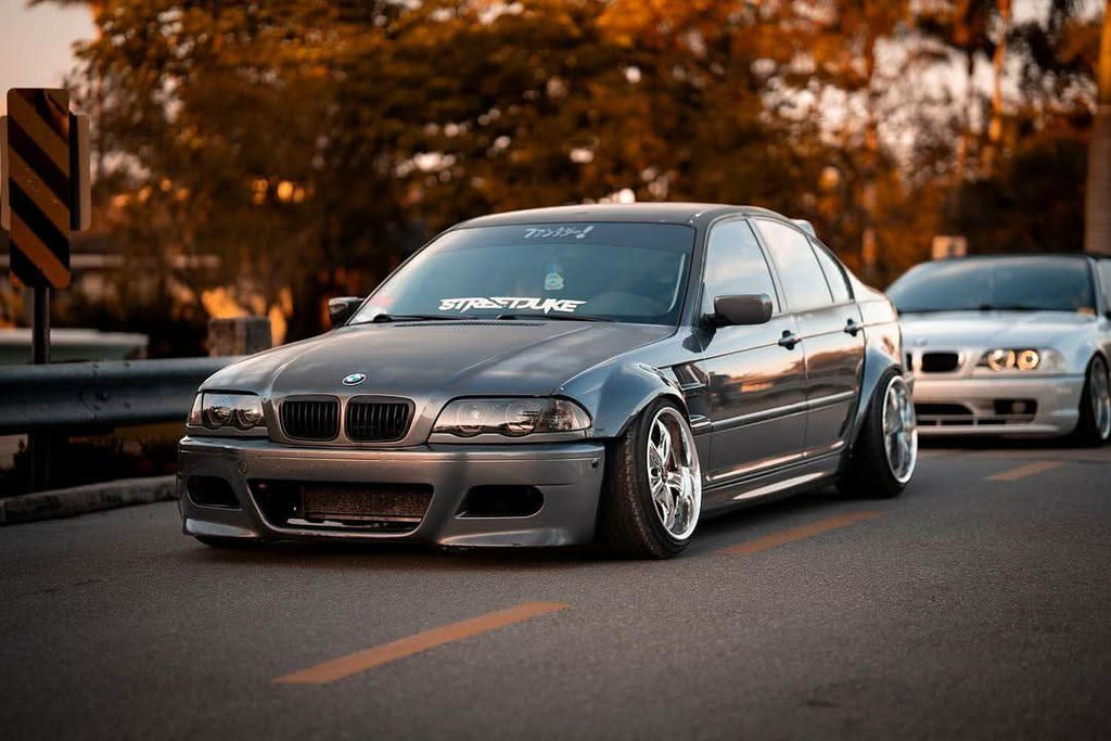 BMW 3-Series E46 Sedan Full Over Fender Kit with Vented Front Fenders - ABS OR Fiberglass