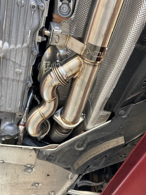 TCM S-Type Single 3.5" Midpipe w/Brace BMW M3 | M4 G80 G82 G83 S58 | House of Apex - House of Apex