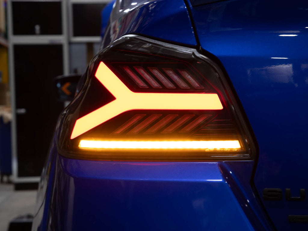 OLM Y-Spec LED Taillights (Smoke Lens  White Optic) - 2015-2021 WRX / STI