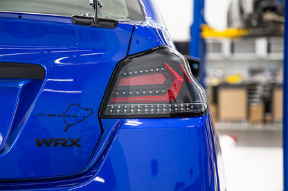 OLM Evolution Tail Lights (Clear Lens, Black Base, Red Bar) - 2015-2021 WRX / STI