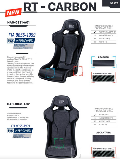 OMP RT Racing Seat FIA 8855-1999