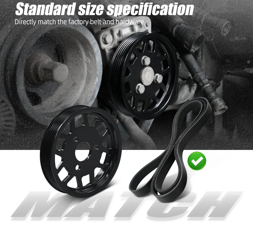 BMW E46 M54 M52TU Aluminum Water Pump & Power Steering Pulley Kit