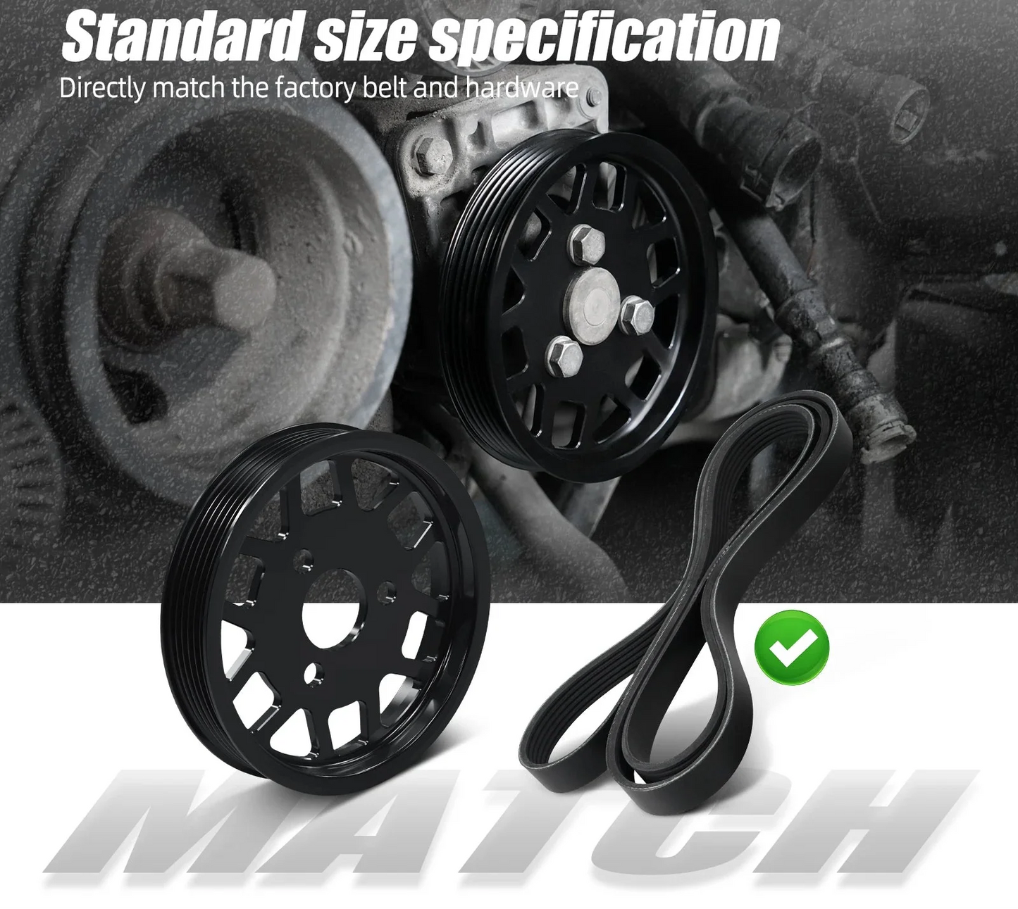BMW E46 M54 M52TU Aluminum Water Pump & Power Steering Pulley Kit