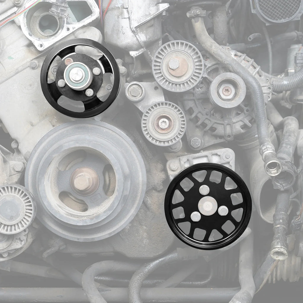 BMW E46 M54 M52TU Aluminum Water Pump & Power Steering Pulley Kit