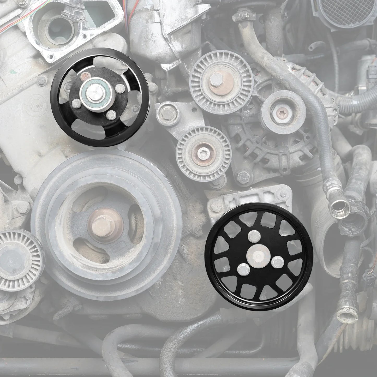 BMW E46 M54 M52TU Aluminum Water Pump & Power Steering Pulley Kit