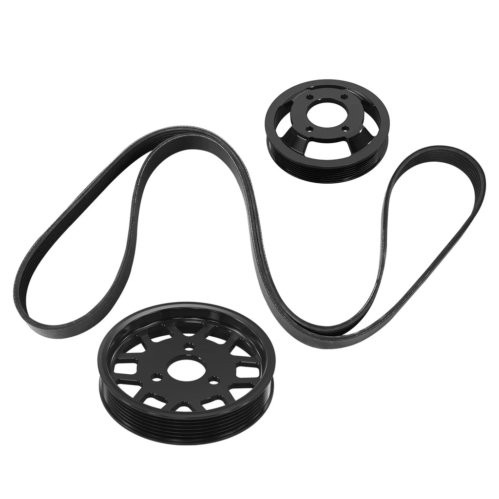 BMW E46 M54 M52TU Aluminum Water Pump & Power Steering Pulley Kit