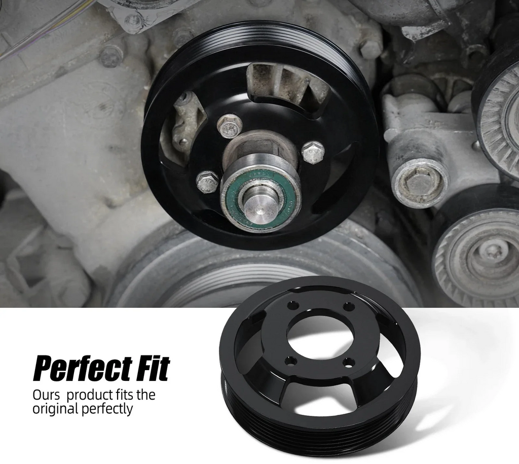BMW E46 M54 M52TU Aluminum Water Pump & Power Steering Pulley Kit