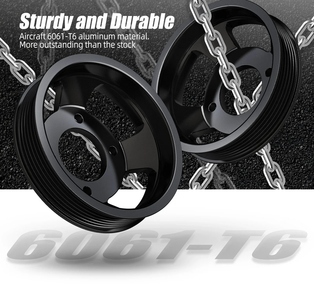 BMW E46 M54 M52TU Aluminum Water Pump & Power Steering Pulley Kit