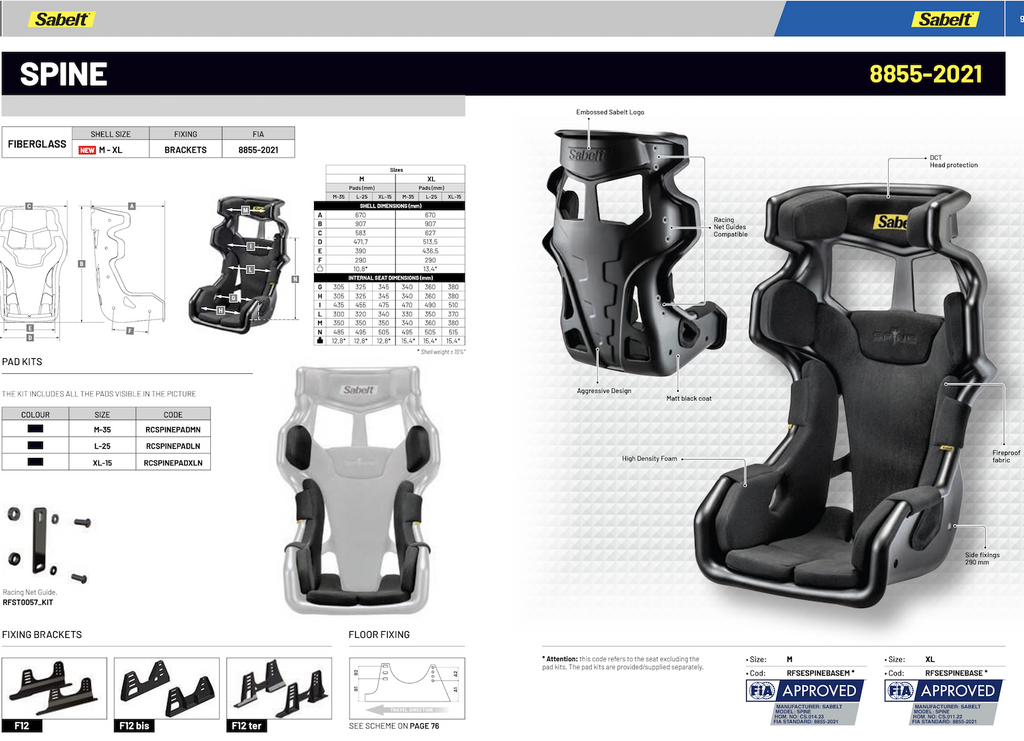 Sabelt GT-Spine Racing Seat | FIA 8855-2021