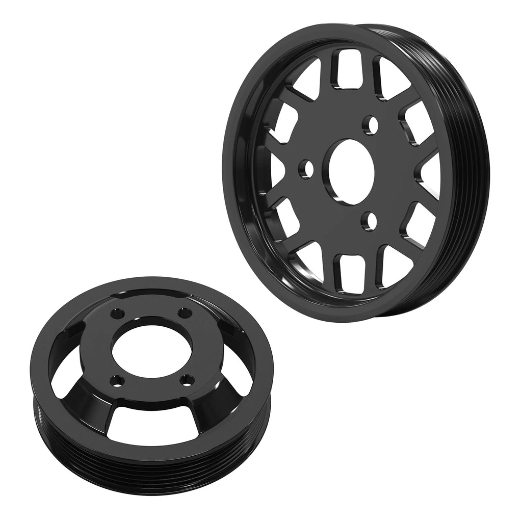 BMW E46 M54 M52TU Aluminum Water Pump & Power Steering Pulley Kit