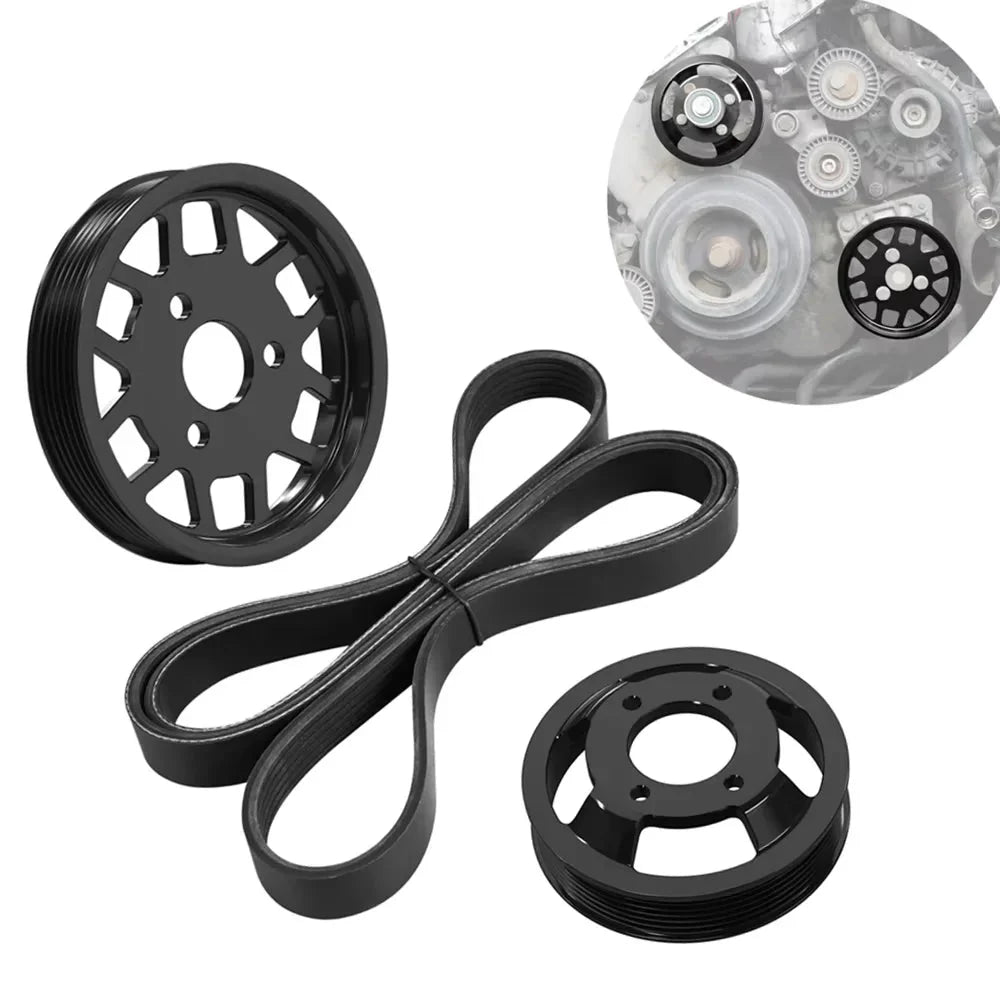 BMW E46 M54 M52TU Aluminum Water Pump & Power Steering Pulley Kit