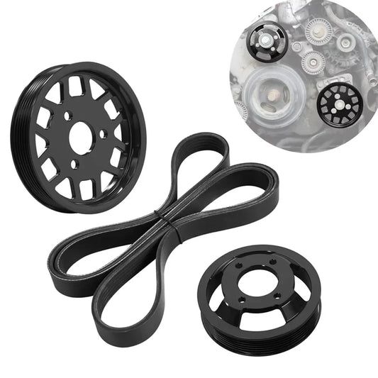 BMW E46 M54 M52TU Aluminum Water Pump & Power Steering Pulley Kit
