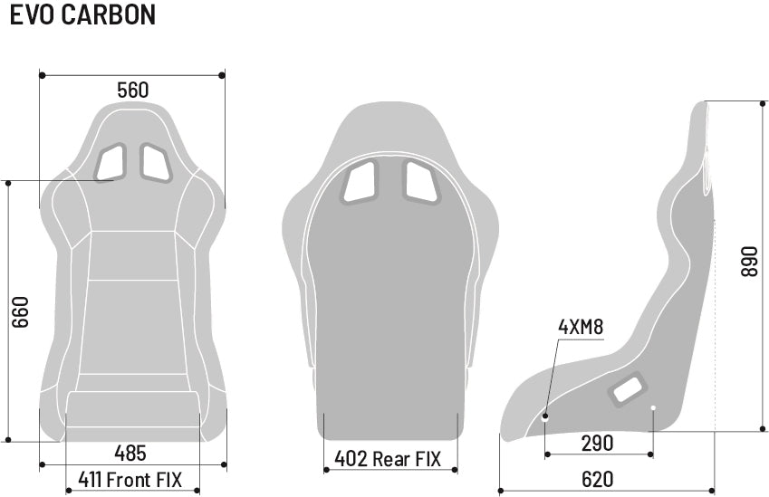 Sparco EVO Carbon Fiber Racing Seat | Standard, Large or XL