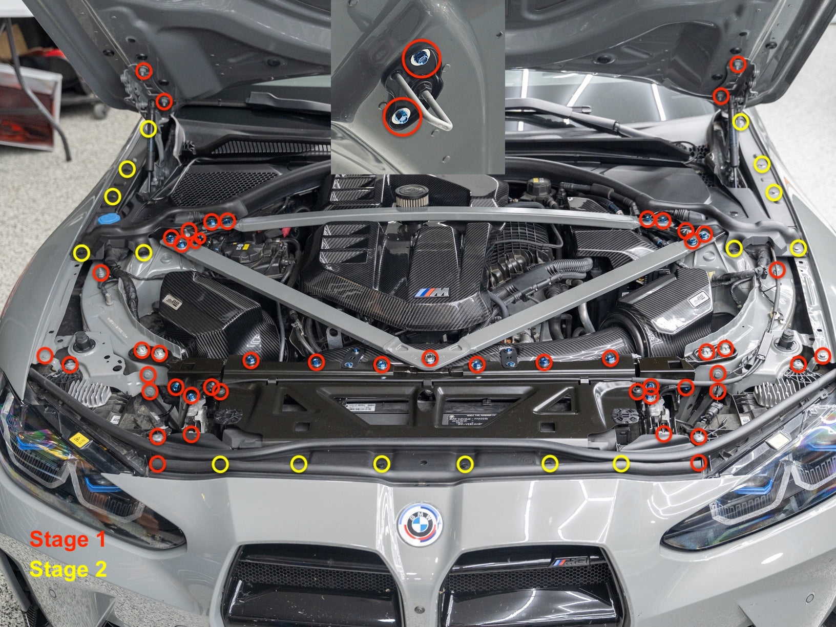 JDC Titanium Engine Bay Dress-Up Hardware Kit | 2021-2026 BMW M3/M4 | House of Apex - House of Apex