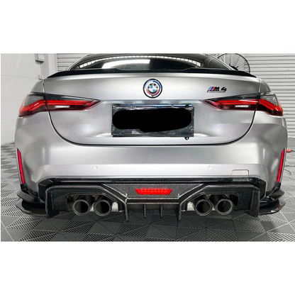 Carbon Fiber AD Style Rear Diffuser w/ LED Light for BMW G80 M3/G82 M4