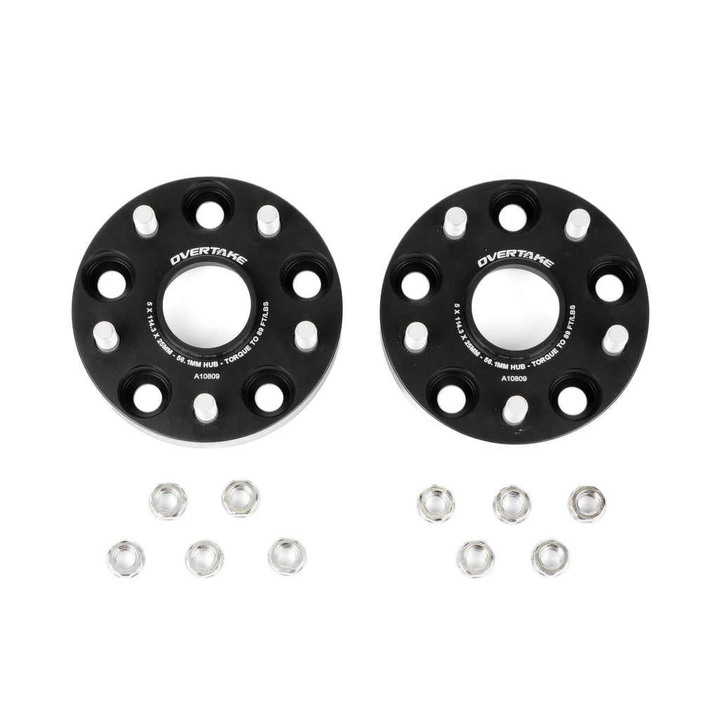 OVERTAKE Wheel Spacers - Pair - 25mm 5x114.3 - Subaru 2015-2026 WRX, 2005-2021 STI, and more