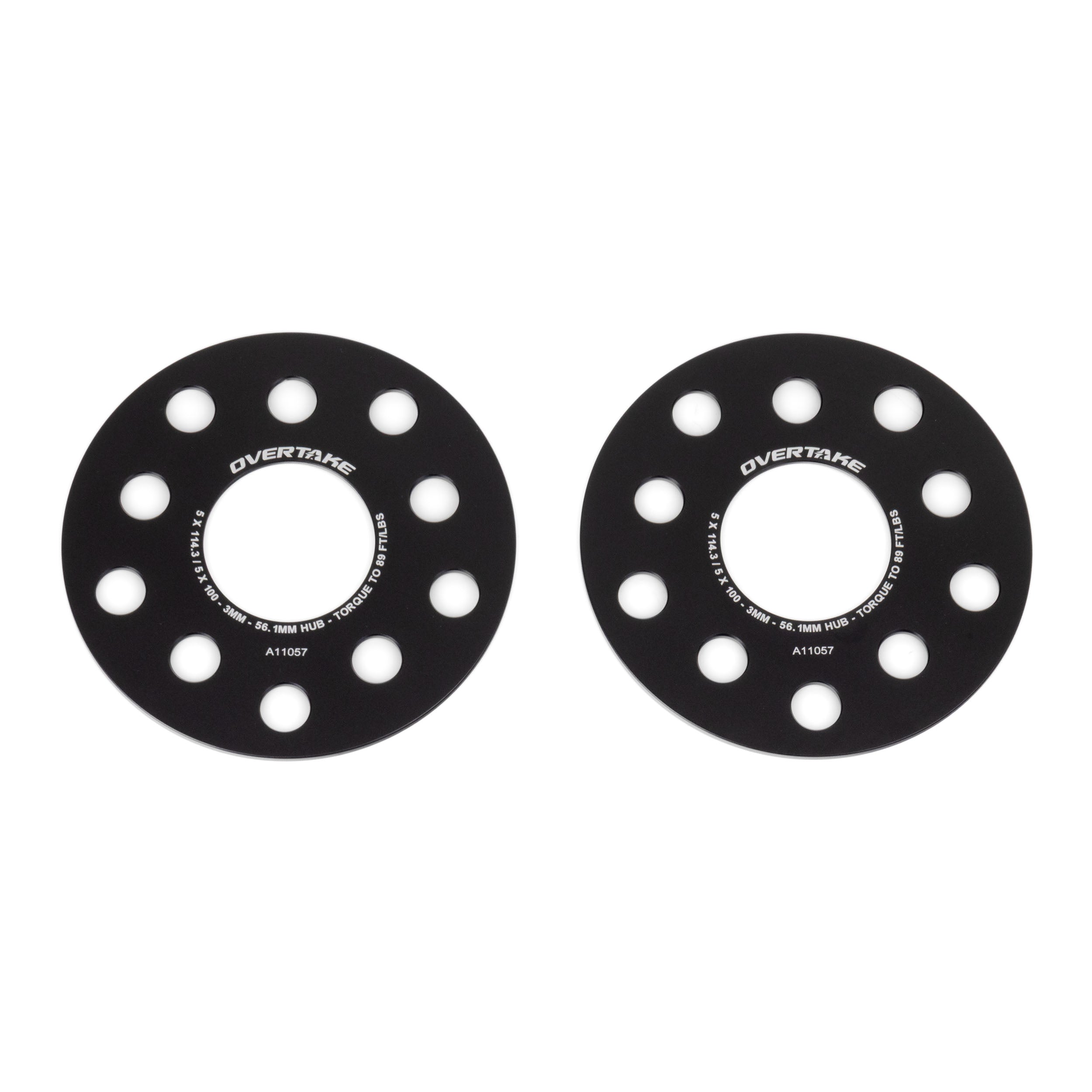 OVERTAKE Wheel Spacers - Pair - 3mm 5x114.3 / 5x100 - Subaru 2002-2026 WRX, 2004-2021 STI, and more
