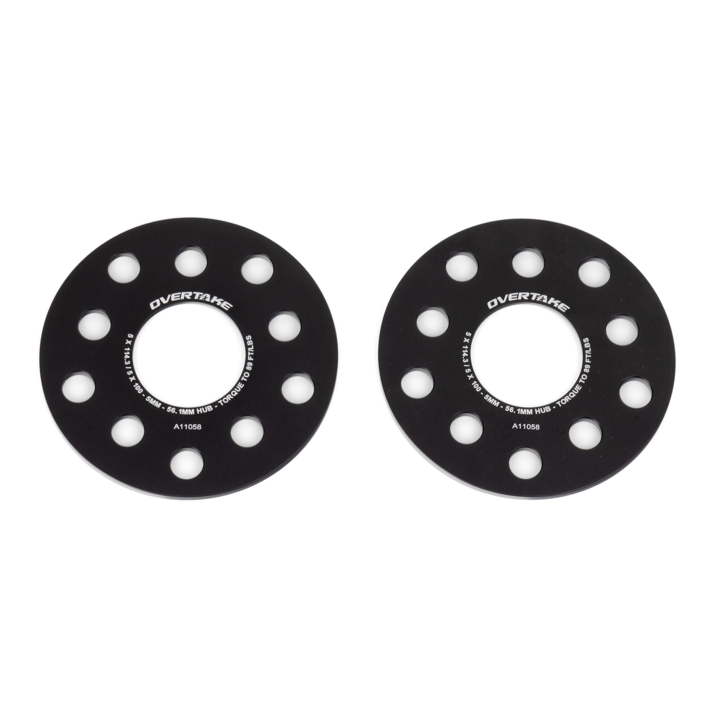 OVERTAKE Wheel Spacers - Pair - 5mm 5x114.3 / 5x100 - Subaru 2002-2026 WRX, 2004-2021 STI, and more