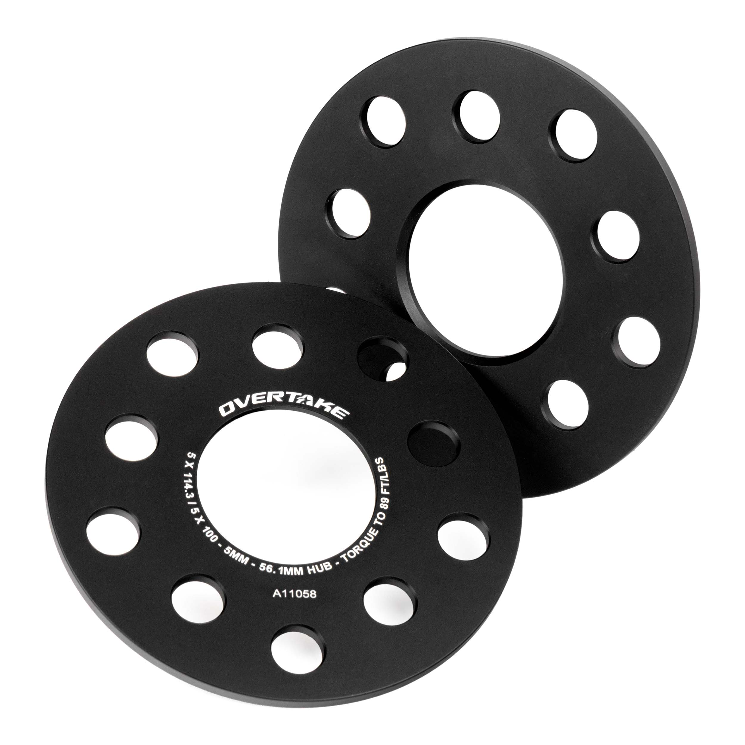 OVERTAKE Wheel Spacers - Pair - 5mm 5x114.3 / 5x100 - Subaru 2002-2026 WRX, 2004-2021 STI, and more