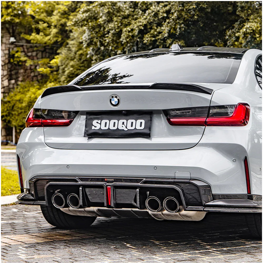 Carbon Fiber Rear Diffuser w/ Brake Light & Splitter for BMW G80 M3/G82 M4