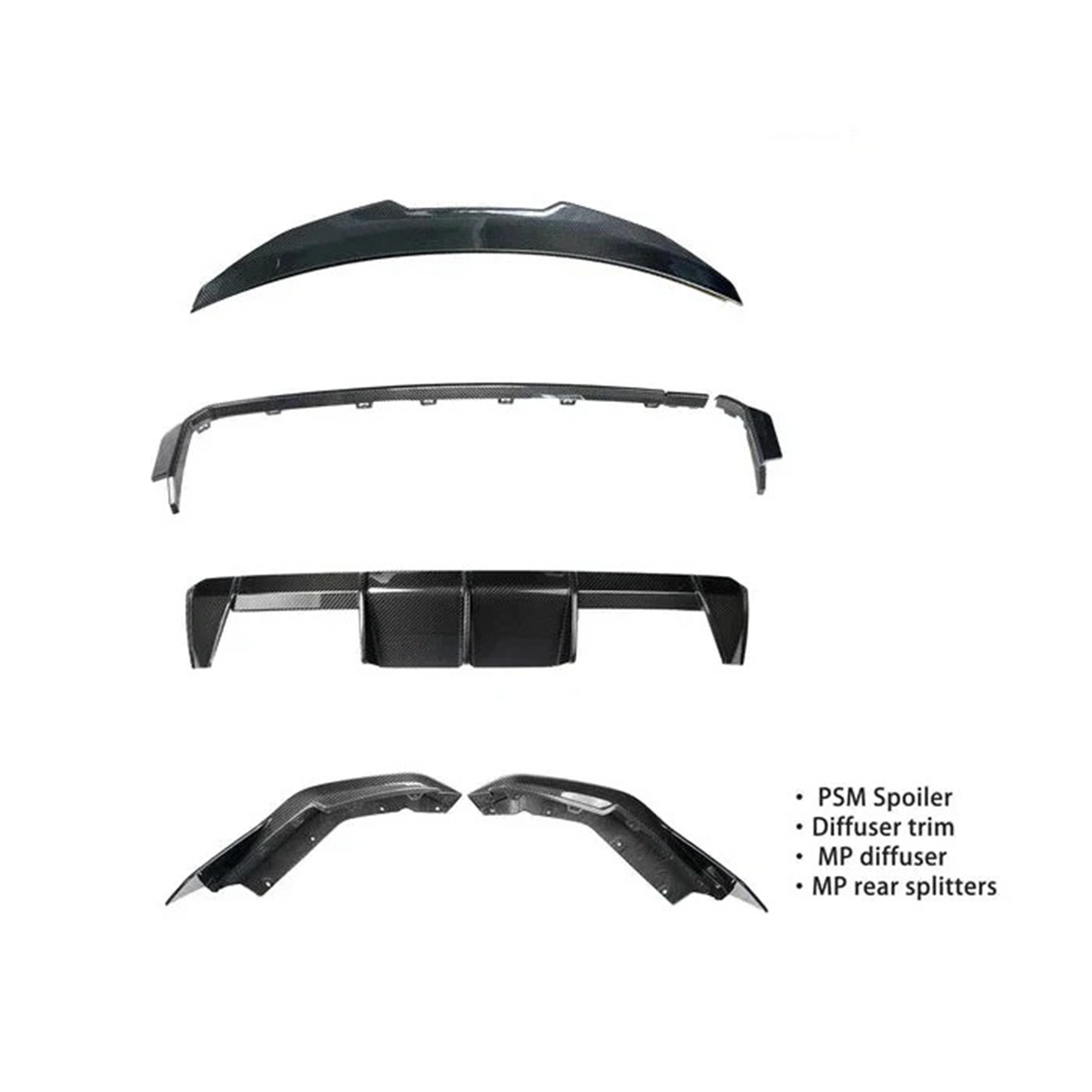 Full Dry Carbon Fiber Rear Diffuser Kit for BMW G80 M3/G82 M4