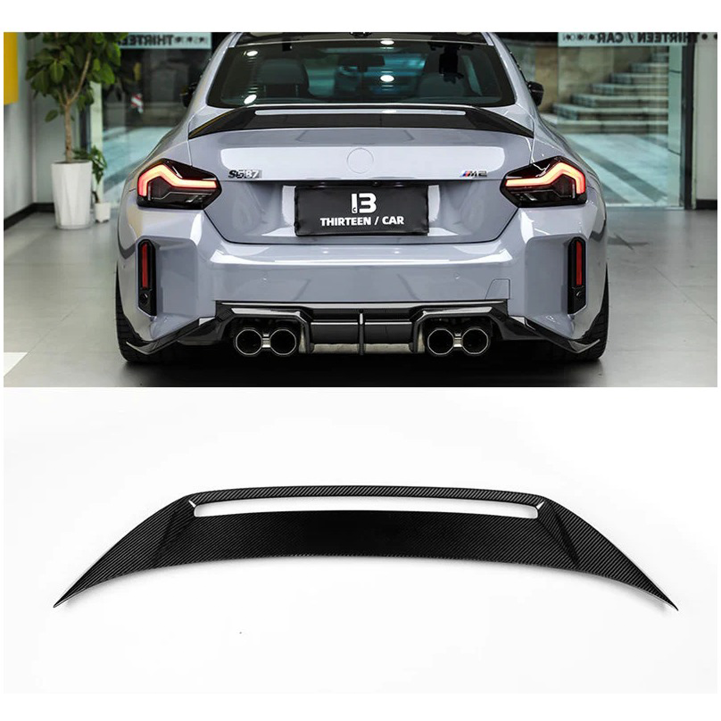 Pre-Preg Carbon Fiber AD Style Rear Trunk Spoiler for BMW G87 M2