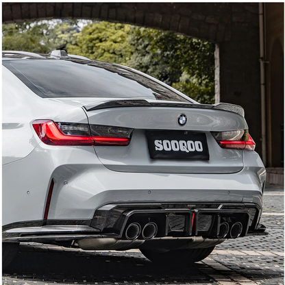Carbon Fiber Rear Diffuser w/ Brake Light & Splitter for BMW G80 M3/G82 M4